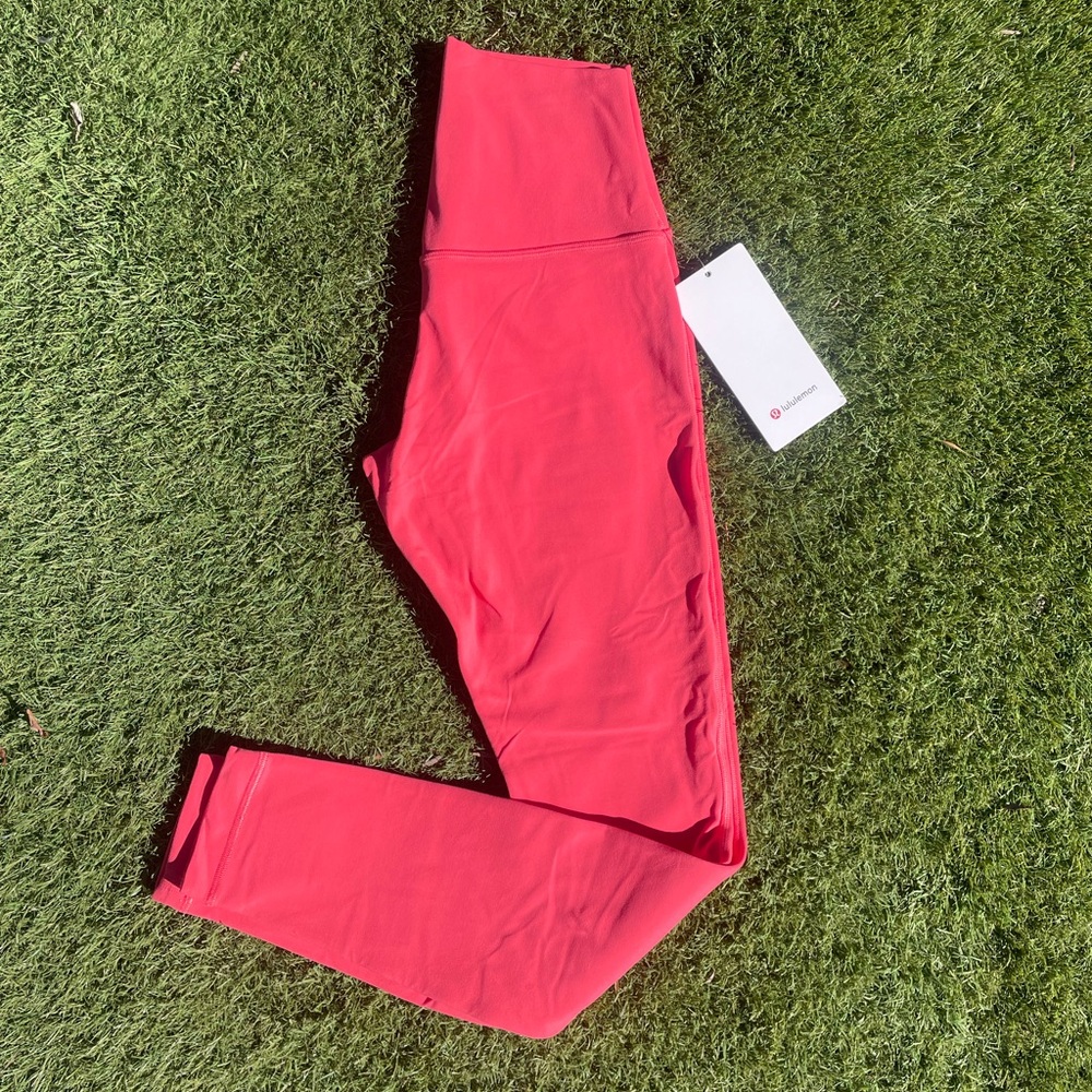 Lulu Lemon 28” High-Waist Leggings, Size 6, Coral